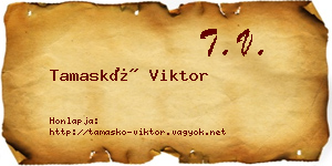 Tamaskó Viktor névjegykártya